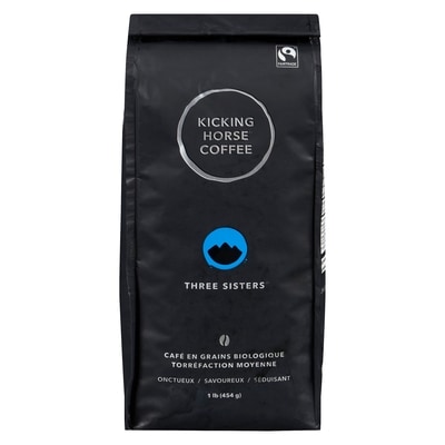 Kicking Horse Café En Grains Biologique Équitable Torréfaction Moyenne , Three Sisters 454 g, 4,19 $/100g