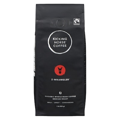 Kicking Horse Organic Fairtrade Medium Roast Whole Bean Coffee, Z-Wrangler 454 g, $4.07/100g