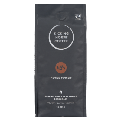 Kicking Horse Organic Fairtrade Dark Roast Whole Bean Coffee, 454 Horse Power 454 g, $5.50/100g