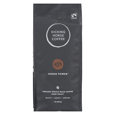 Kicking Horse Organic Fairtrade Dark Roast Whole Bean Coffee, 454 Horse Power 454 g, $4.62/100g