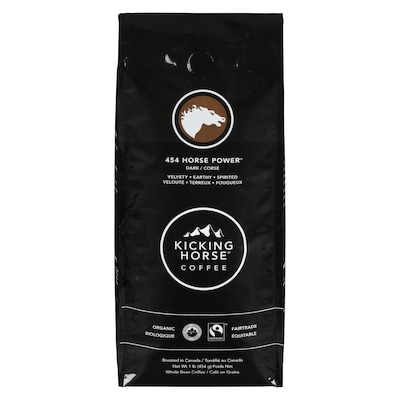 Kicking Horse Café En Grains Biologique Équitable Torréfaction Foncée, 454 Horse Power 454 g, 4,62 $/100g