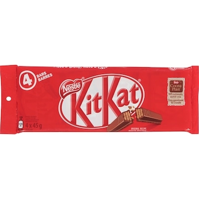 Nestlé KitKat Milk Chocolate Wafer Bars 4x45.0 g, $3.61/100g
