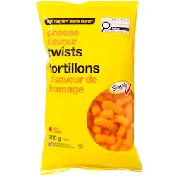 Sans Nom Tortillons à saveur de fromage 200 g, 1,35 $/100g