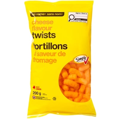 Sans Nom Tortillons à saveur de fromage 200 g, 1,50 $/100g
