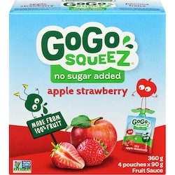 GoGo squeez Squeeze, Apple Strawberry 4x90.0 g, $0.83/100g