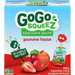 GoGo Squeez Compote aux pommes et fraises 4x90.0 g, 1,39 $/100g