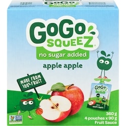GoGo squeez Squeeze, Apple 4x90.0 g, $1.25/100g