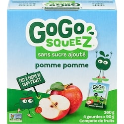 GoGo Squeez Compote aux pommes 4x90.0 g, 1,39 $/100g