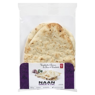 President's Choice Garlic Naan  250 g, $1.40/100g