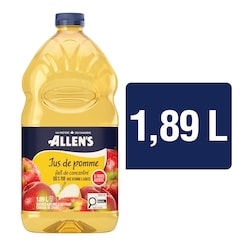 Allen’s Jus de pomme pur à faible acidité 1.89 l, 0,25 $/100ml