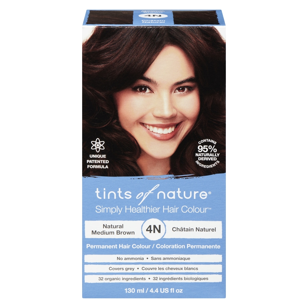 Tints of Nature Colorant capillaire 4N brun moyen naturel 130 ml, 13,84 $/100ml