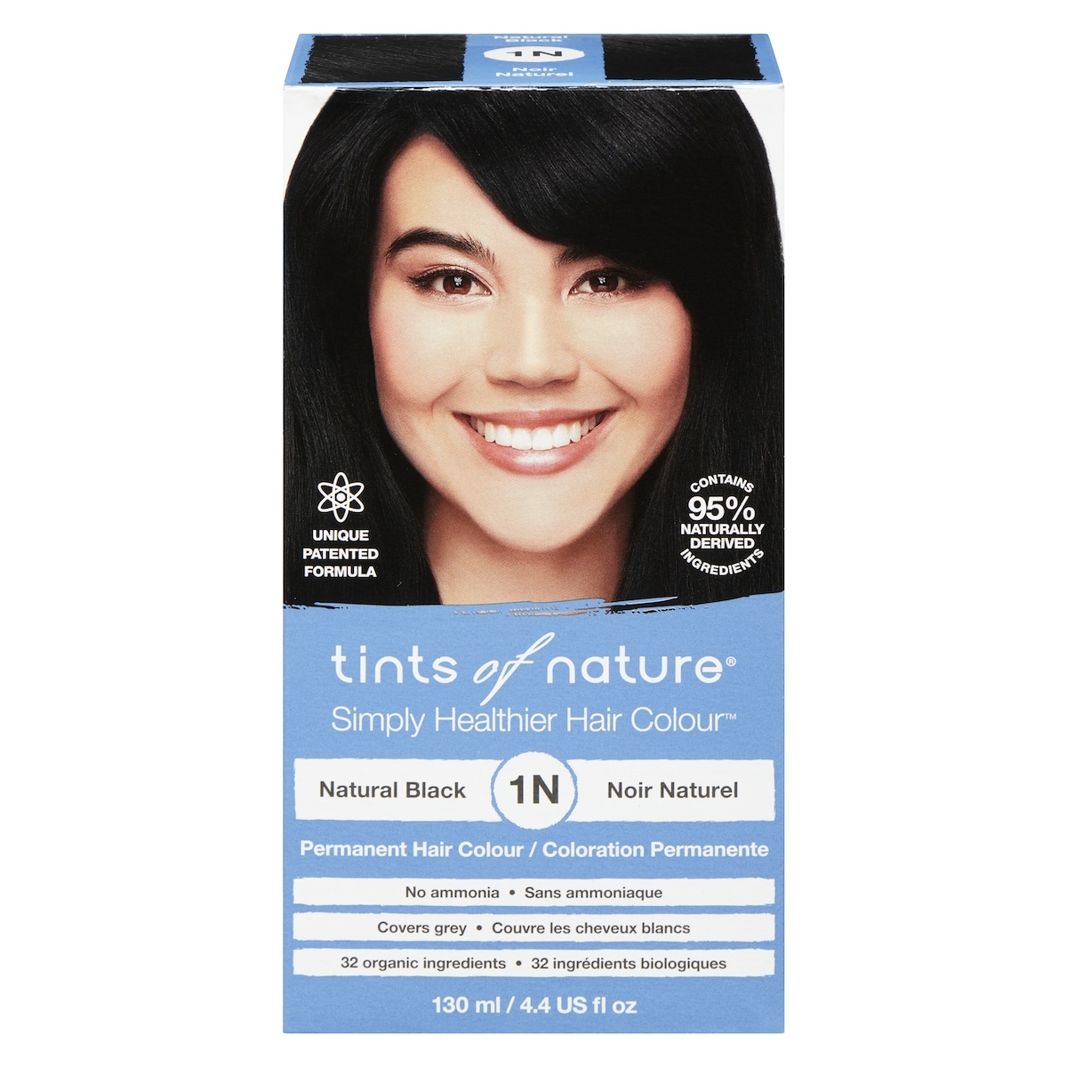Tints of Nature Colorant capillaire 1N noir naturel 130 ml, 13,84 $/100ml