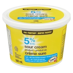 Sans Nom Crème sure légère, 5 % M.G. 500 ml, 0,70 $/100ml