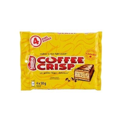 Nestlé Coffee Crisp Gaufrettes, Emballage Multiple 4x50.0 g, 2,50 $/100g