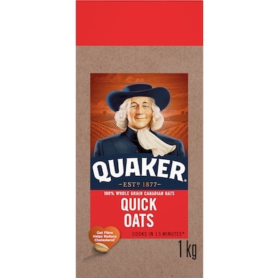 Quaker Quick Oats 1 kg, $0.40/100g