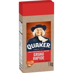 Quaker Gruau rapide 1 kg, 0,58 $/100g
