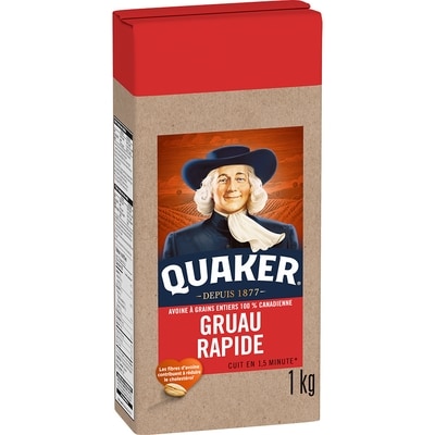 Quaker Gruau rapide 1 kg, 0,50 $/100g