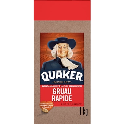 Quaker Gruau rapide 1 kg, 0,40 $/100g