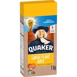 Quaker Large Flake Oats 1 kg, $0.43/100g