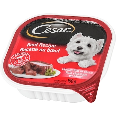 Nourriture humide pour chiens – pain classique en sauce recette au bœuf, barquette