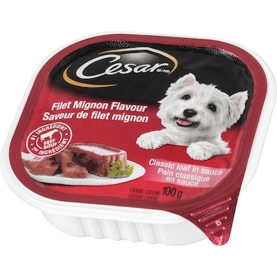 Nourriture humide pour chiens – pain classique en sauce saveur de filet mignon, barquette