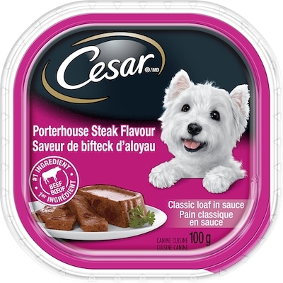Cesar Dog Food, Classic Loaf in Sauce Porterhouse Steak Flavour Wet  100 g, $1.99/100g