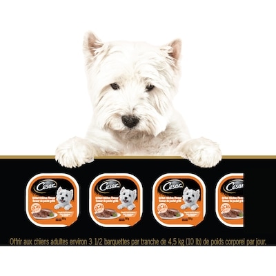 Nourriture humide pour chiens – pain classique en sauce saveur de poulet grillé, barquette