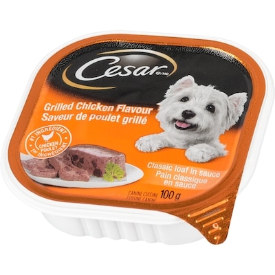 Nourriture humide pour chiens – pain classique en sauce saveur de poulet grillé, barquette