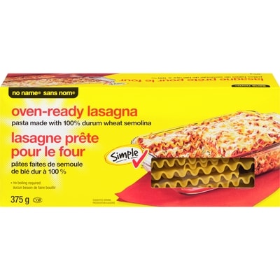 No Name Oven-ready Lasagna Pasta 375 g, $0.80/100g