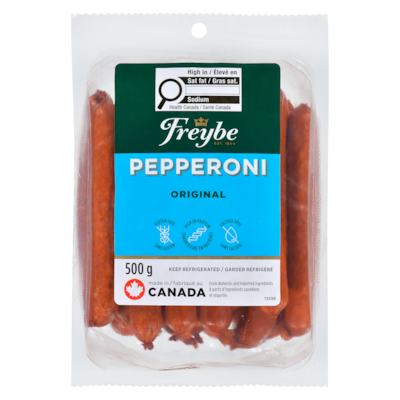 Freybe Bâtonnets de pepperoni 500 g, 23,96 $/1kg 2,40 $/100g