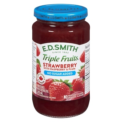 ED Smith Triple Fruits No Sugar Added Strawberry Raspberry & Red Plum 375 ml, $1.73/100ml