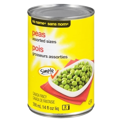 Sans Nom Pois, grosseurs assorties 398 ml, 0,35 $/100ml