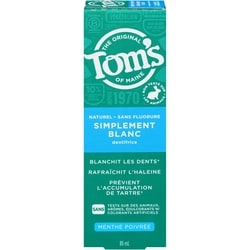 Tom’s of Maine Whole Care Dentifrice Naturel avec Fluorure, Menthe 85 ml, 7,05 $/100ml