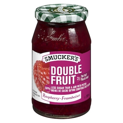 Smuckers Double Fruit Raspberry Fruit Spread 390 ml, $1.79/100ml