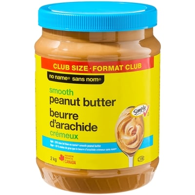 Sans Nom Beurre d'arachide léger crémeux 2 kg, 0,50 $/100g