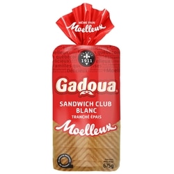 Gadoua Moelleux Thick Sliced Club Sandwich White Bread 675 g, $0.64/100g