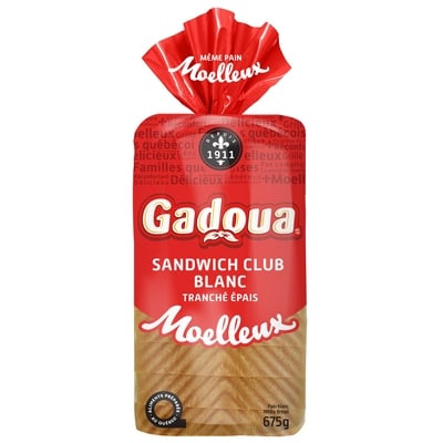Gadoua Moelleux Thick Sliced Club Sandwich White Bread 675 g, $0.57/100g