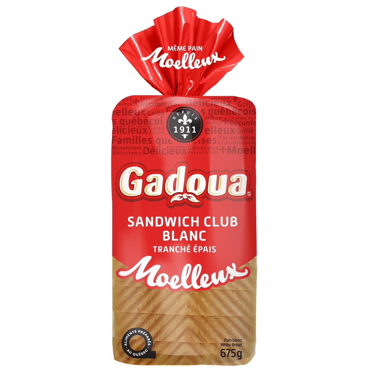 Gadoua Pain blanc sandwich club tranché épais Moelleux 675 g, 0,64 $/100g