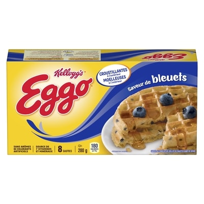 Kellogg’s Gaufres Eggo Saveur de bleuets, 8 gaufres 280 g, 1,43 $/100g
