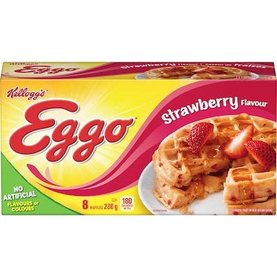 Kelloggs Eggo Plus Fibre Strawberry Flavour, 8 waffles 280 g, $1.71/100g
