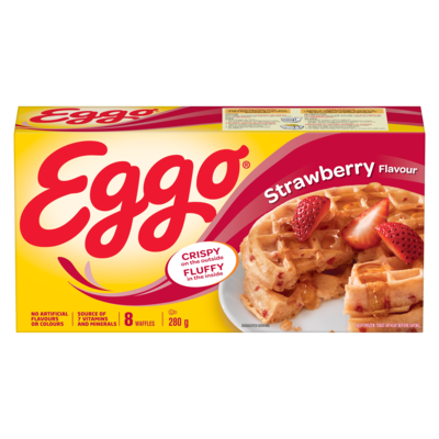Kelloggs Eggo Plus Fibre Strawberry Flavour, 8 waffles 280 g, $1.25/100g