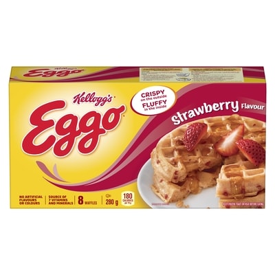Kelloggs Eggo Plus Fibre Strawberry Flavour, 8 waffles 280 g, $1.43/100g