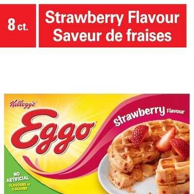 Kellogg’s Gaufres Eggo Saveur de fraises, 8 gaufres 280 g, 1,71 $/100g