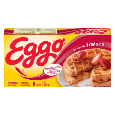 Kellogg’s Gaufres Eggo Saveur de fraises, 8 gaufres 280 g, 1,71 $/100g