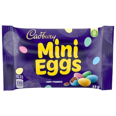Cadbury Mini Eggs, friandises à saveur de chocolat en forme d'œuf, gâterie classique en bouchées qui apporte de la joie (Paquet de 24) 24x33.0 g, 3,53 $/100g