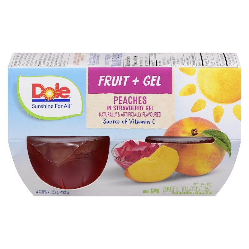 Parfait Peaches in Strawberry Gel