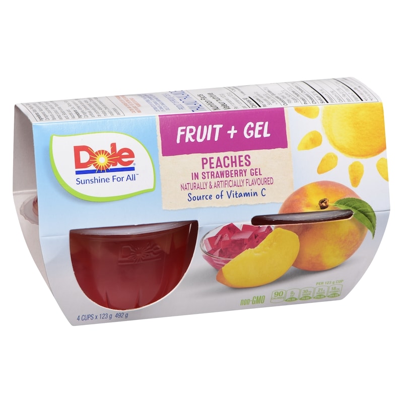 Parfait Peaches in Strawberry Gel