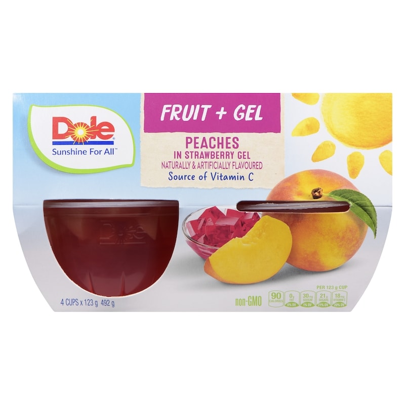 Parfait Peaches in Strawberry Gel