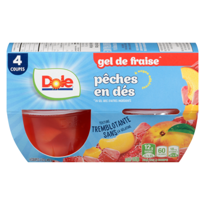 Dole Pêches dans une gelée aux fraises 4x123.0 g, 0,77 $/100g