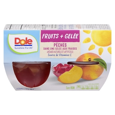 Dole Pêches dans une gelée aux fraises 4x123.0 g, 0,66 $/100g